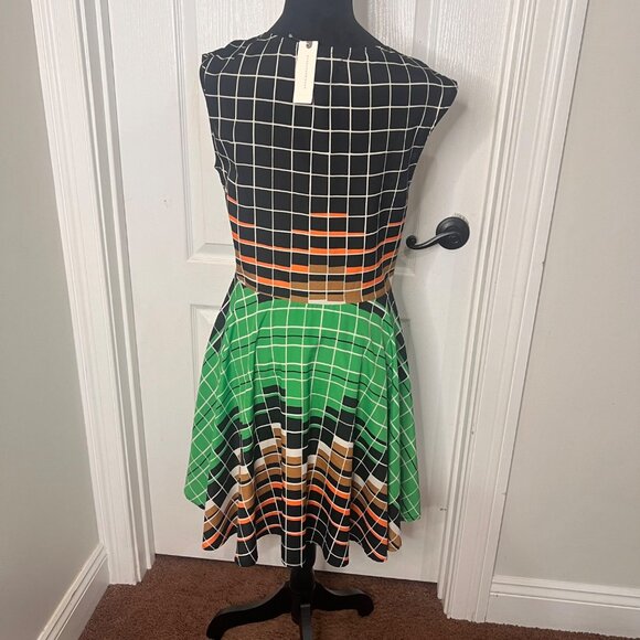 Anthropologie Eva Franco Grid Print‎ Multi-colored Dress Size Large NWT - Picture 12 of 15